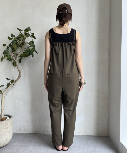 DouDou（ドゥドゥ）の「【WEB限定】ベアスムース2WAYベアロンパース（サロペット/オーバーオール・レディース・ブラック/カーキ・38）」の7枚目の写真