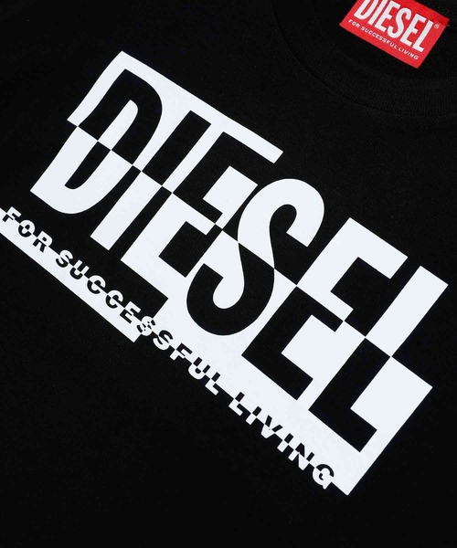 DIESEL◆半袖カットソー/--/コットン/BLK/総柄/S.C.HK000066 セール】DIESEL（ディーゼル）Kids & Junior ブランドロゴ半袖T