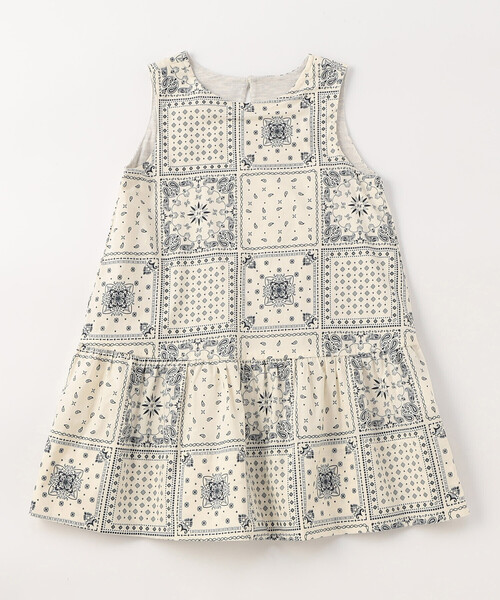 COMME CA ISM（コムサイズム）の「【リバーシブル】ギンガムチェック・バンダナ柄プリント ワンピース（ワンピース・キッズ・チェック/アイボリー系/ネイビー系・110cm/100cm/120cm/130cm/140cm/150cm）」の2枚目の写真