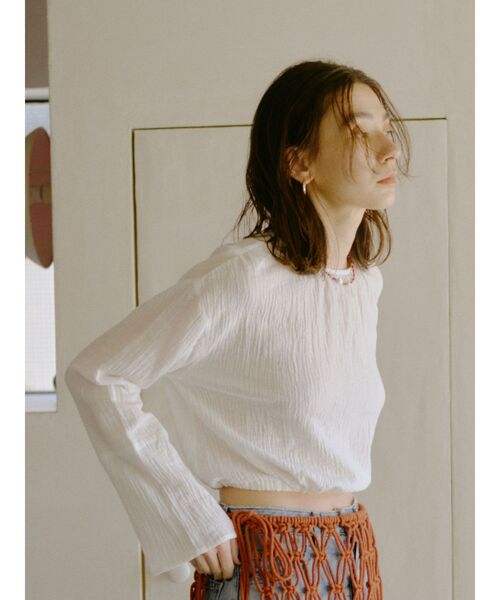 Ungrid（アングリッド）の「ショート丈ブラウス（シャツ/ブラウス・レディース・オフホワイト/オレンジ/グリーン・FREE）」の10枚目の写真