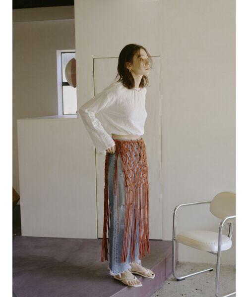 Ungrid（アングリッド）の「ショート丈ブラウス（シャツ/ブラウス・レディース・オフホワイト/オレンジ/グリーン・FREE）」の8枚目の写真