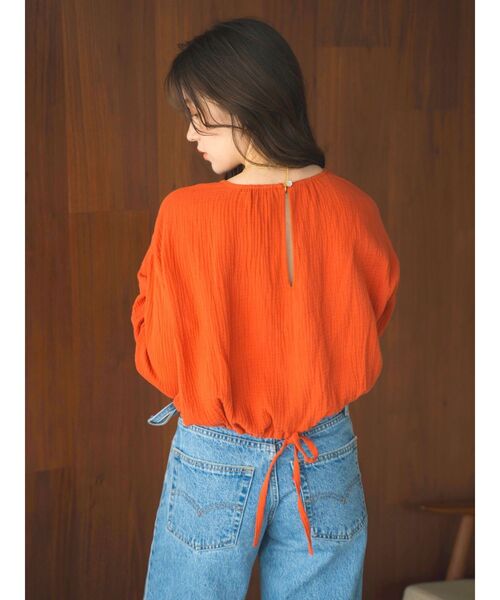 Ungrid（アングリッド）の「ショート丈ブラウス（シャツ/ブラウス・レディース・オフホワイト/オレンジ/グリーン・FREE）」の7枚目の写真