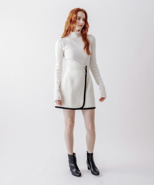 DEICY（デイシー）の「ハイネックリブニット（ニット/セーター・レディース・オフホワイト/ベージュ・FREE）」の4枚目の写真