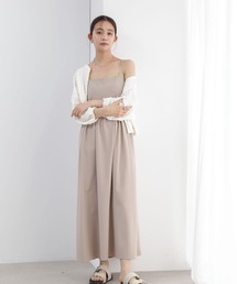 【ZOZO限定】ギャバストレッチギャザーキャミソールワンピース