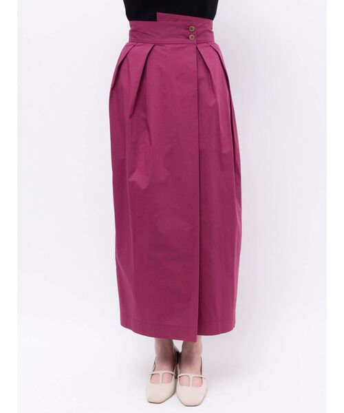 LAGUNAMOON(ラグナムーン)の「ラップデザインタックスカート(スカート・レディース・ブラック/プラム・SMALL/MEDIUM)」の6枚目の写真