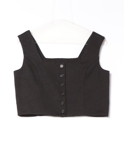 STYLEBLOCK（スタイルブロック）の「リネンタッチコンパクトトップス（シャツ/ブラウス・レディース・ブラウン/ベージュ/ブラック・M）」の2枚目の写真