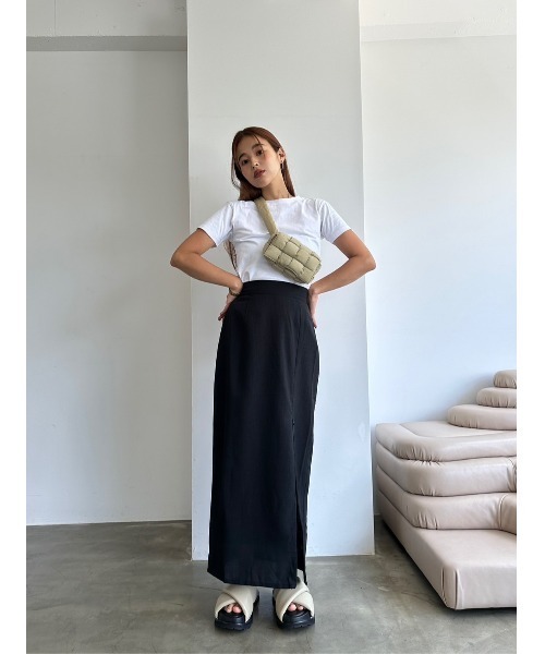 TRUNC（トランクエイティーエイト）の「Linen Like Cocoon Skirt（スカート・レディース・ブラック/アイボリー・FREE）」の17枚目の写真