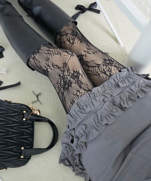 MAJESTIC LEGON(マジェスティックレゴン)の「ホイップフリルスカパン(その他パンツ・レディース・グレー/ブラック系その他/グレー系その他/ブラック・MEDIUM)」の10枚目の写真
