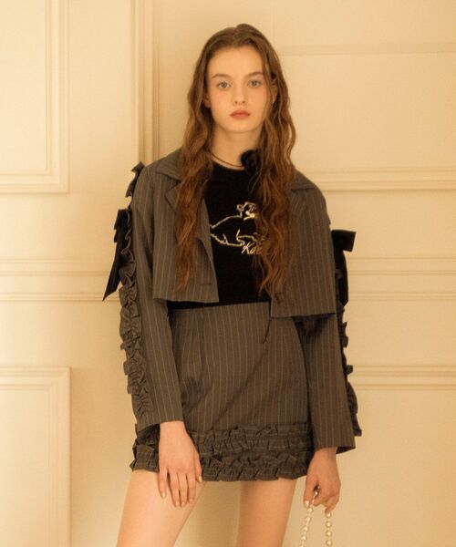 MAJESTIC LEGON(マジェスティックレゴン)の「ホイップフリルスカパン(その他パンツ・レディース・グレー/ブラック系その他/グレー系その他/ブラック・MEDIUM)」の15枚目の写真