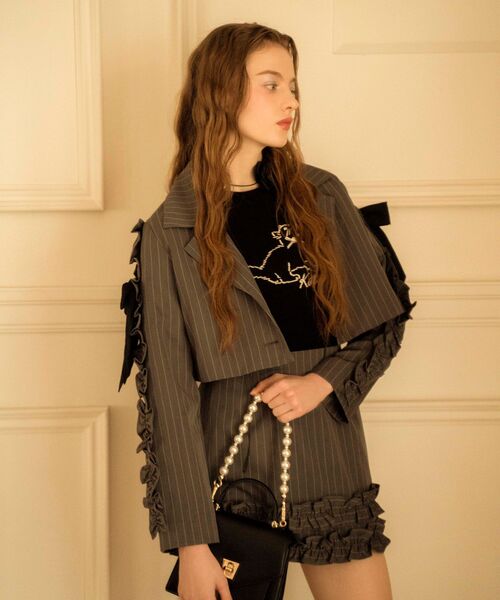 MAJESTIC LEGON(マジェスティックレゴン)の「ホイップフリルスカパン(その他パンツ・レディース・グレー/ブラック系その他/グレー系その他/ブラック・MEDIUM)」の16枚目の写真