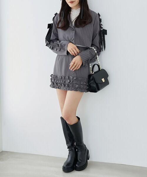 MAJESTIC LEGON(マジェスティックレゴン)の「ホイップフリルスカパン(その他パンツ・レディース・グレー/ブラック系その他/グレー系その他/ブラック・MEDIUM)」の20枚目の写真