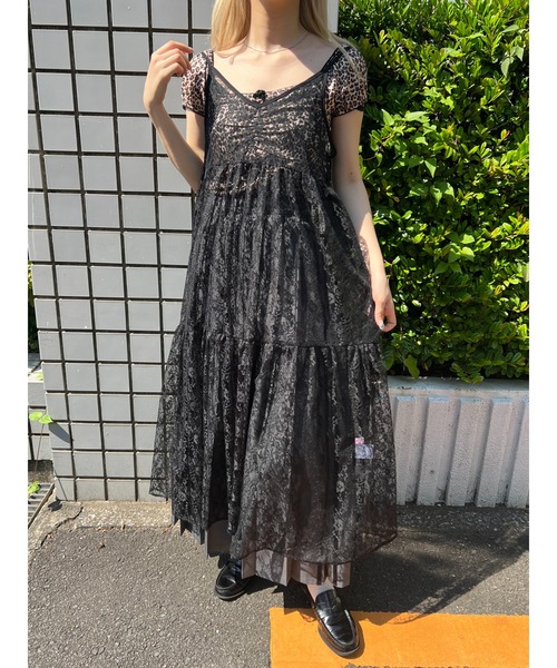 wc フリルレースロングワンピース ギャザーフリルティアードワンピース ロングワンピ ＆ LOVE CLOSET