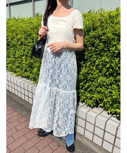 Sov. レース　ロング　ワンピース　キャミソール付 zyz8323-01.jpg
