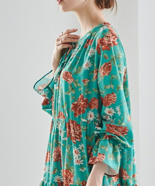 Aroinda ワンピース セール】レトロフラワーティアードワンピ（ワンピース）｜RANAN