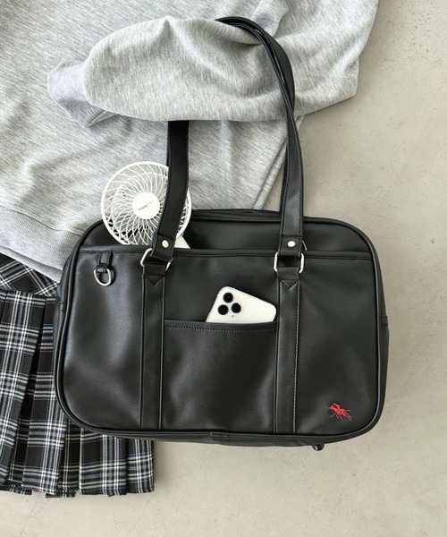 POLOCHAMPS(ポロチャンプス)の「【POLOCHAMPS/ポロチャンプス】別注 / スクールバッグ スクバ / SCHOOL BAG(トートバッグ・レディース・ブラウン/ブラック・FREE)」の20枚目の写真