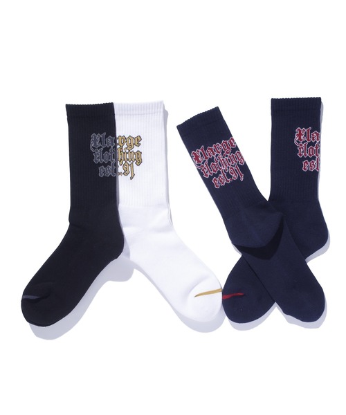 XLARGE（エクストララージ）の「OLD ENGLISH EST.91 SOCKS（ソックス/靴下・メンズ・ホワイト/ブラック/ネイビー・ONE SIZE）」の7枚目の写真