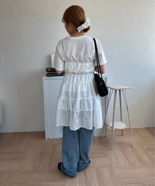 raffime（ラフィミー）の「アソートコットンレースワンピ（ワンピース・レディース・ブラック/オフホワイト・フリー）」の5枚目の写真