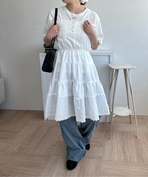 raffime（ラフィミー）の「アソートコットンレースワンピ（ワンピース・レディース・ブラック/オフホワイト・フリー）」の6枚目の写真