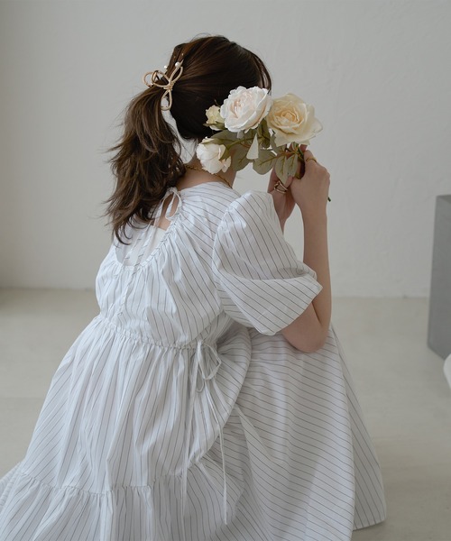 favclo.（ファブクロ）の「puff sleeve volume shirt one-piece