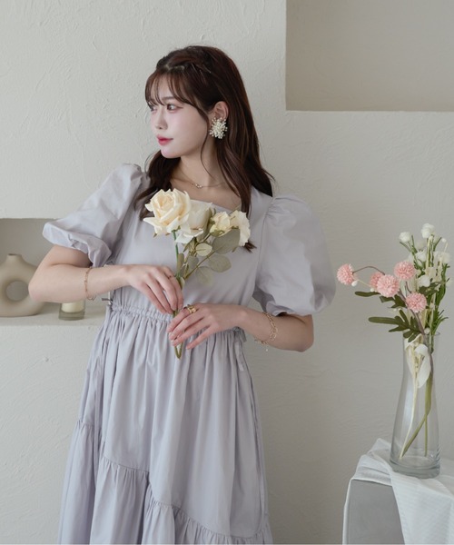 favclo.（ファブクロ）の「puff sleeve volume shirt one-piece