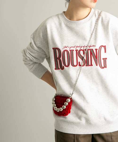 KBF（ケイビーエフ）の「モールニットポーチBAG（ショルダーバッグ・レディース・レッド/グレー/ブルー・ONE）」の5枚目の写真