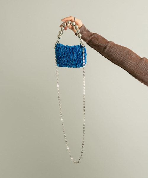 KBF（ケイビーエフ）の「モールニットポーチBAG（ショルダーバッグ・レディース・レッド/グレー/ブルー・ONE）」の7枚目の写真