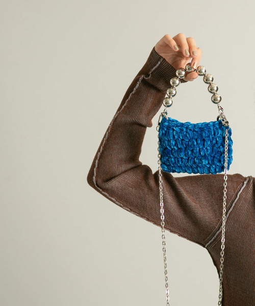 KBF（ケイビーエフ）の「モールニットポーチBAG（ショルダーバッグ・レディース・レッド/グレー/ブルー・ONE）」の8枚目の写真