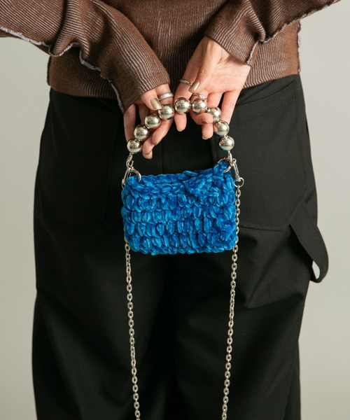 KBF（ケイビーエフ）の「モールニットポーチBAG（ショルダーバッグ・レディース・レッド/グレー/ブルー・ONE）」の9枚目の写真