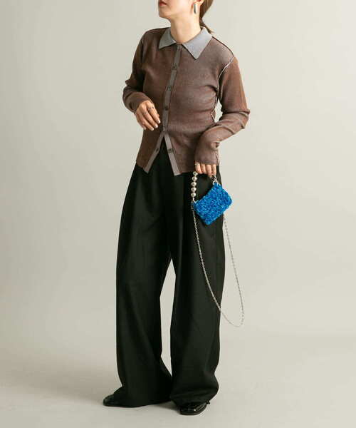 KBF（ケイビーエフ）の「モールニットポーチBAG（ショルダーバッグ・レディース・レッド/グレー/ブルー・ONE）」の10枚目の写真