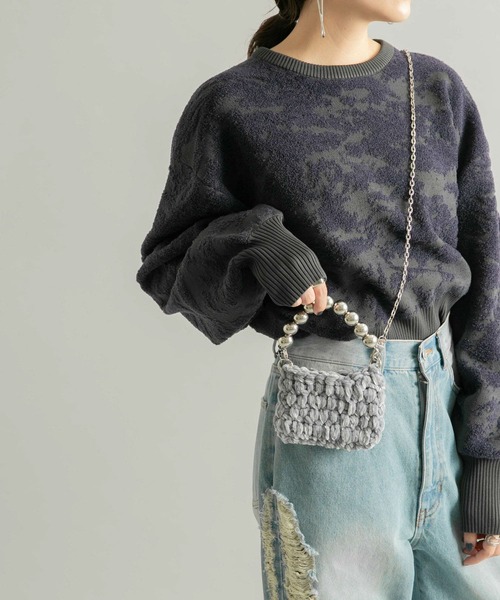 KBF（ケイビーエフ）の「モールニットポーチBAG（ショルダーバッグ・レディース・レッド/グレー/ブルー・ONE）」の11枚目の写真