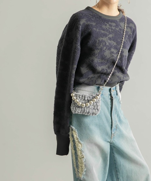 KBF（ケイビーエフ）の「モールニットポーチBAG（ショルダーバッグ・レディース・レッド/グレー/ブルー・ONE）」の12枚目の写真