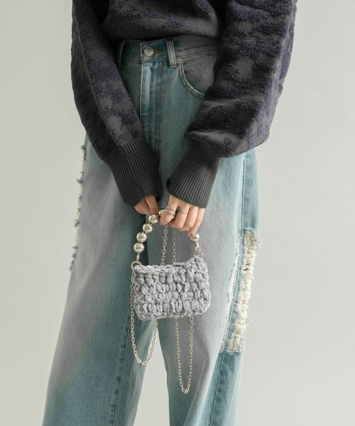 KBF（ケイビーエフ）の「モールニットポーチBAG（ショルダーバッグ・レディース・レッド/グレー/ブルー・ONE）」の14枚目の写真