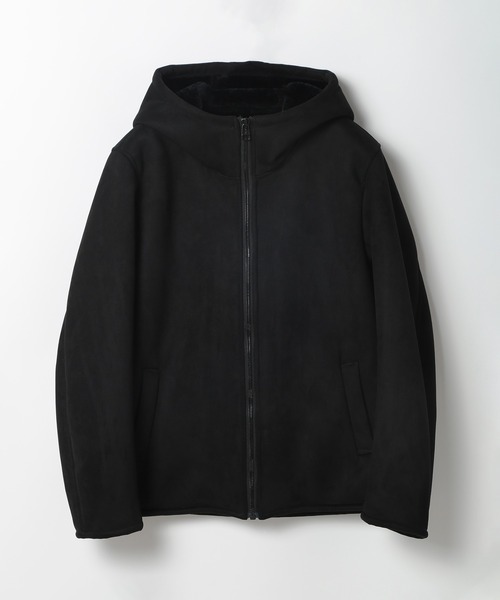 テックレザームートンパーカー
