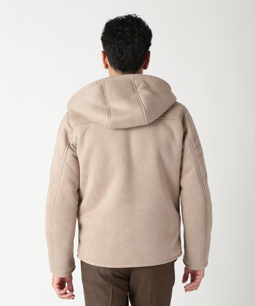 DISTINCTION MEN'S BIGI(ディストリクションメンズビギ)の「テックレザームートンパーカー(パーカー・メンズ・ベージュ/ブラック・01/02/03/04)」の9枚目の写真
