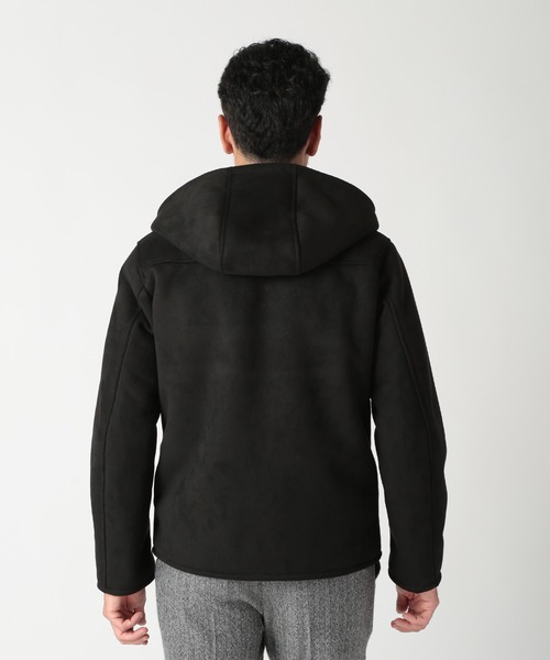 DISTINCTION MEN'S BIGI(ディストリクションメンズビギ)の「テックレザームートンパーカー(パーカー・メンズ・ベージュ/ブラック・01/02/03/04)」の18枚目の写真