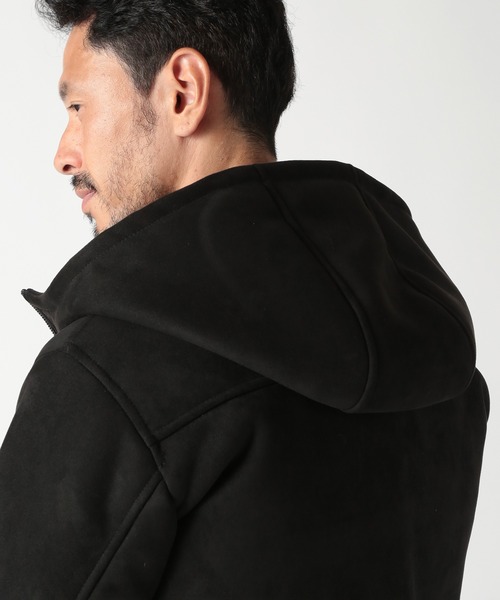 DISTINCTION MEN'S BIGI(ディストリクションメンズビギ)の「テックレザームートンパーカー(パーカー・メンズ・ベージュ/ブラック・01/02/03/04)」の20枚目の写真
