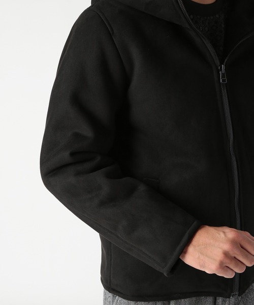 DISTINCTION MEN'S BIGI(ディストリクションメンズビギ)の「テックレザームートンパーカー(パーカー・メンズ・ベージュ/ブラック・01/02/03/04)」の21枚目の写真