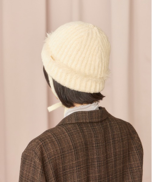 kaorinomori(カオリノモリ)の「kaorinomori アールニット プル / カオリノモリ(ニットキャップ/ビーニー・レディース・ブラック/ホワイト/ピンク・FREE)」の6枚目の写真