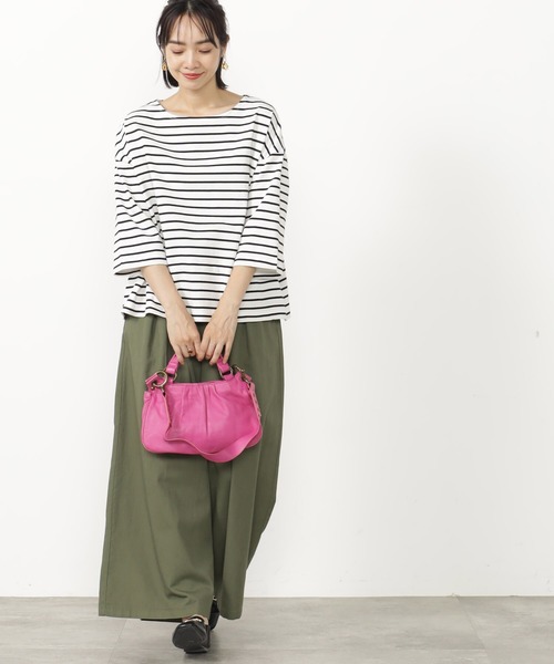 FOUND GOOD（ファウンドグッド）の「BIGボーダーTEE/7S（Tシャツ/カットソー・レディース・レッド系8/ベージュ/ホワイト系5/パープル系2・M/S/L）」の3枚目の写真