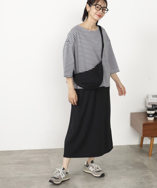 FOUND GOOD（ファウンドグッド）の「BIGボーダーTEE/7S（Tシャツ/カットソー・レディース・レッド系8/ベージュ/ホワイト系5/パープル系2・M/S/L）」の2枚目の写真