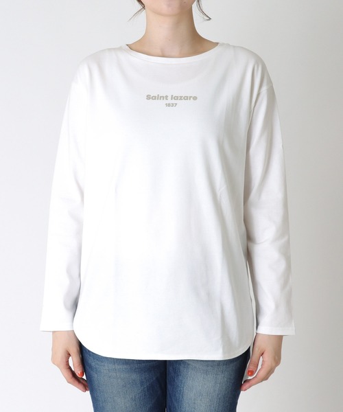 Jines(ジネス)の「箔プリント ラウンドヘム長袖カットソー(Tシャツ/カットソー・レディース・ブラック/ホワイト・38)」の9枚目の写真