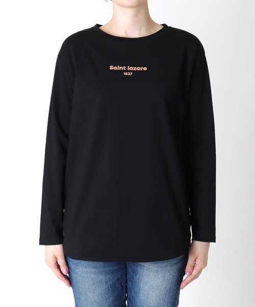 Jines(ジネス)の「箔プリント ラウンドヘム長袖カットソー(Tシャツ/カットソー・レディース・ブラック/ホワイト・38)」の17枚目の写真
