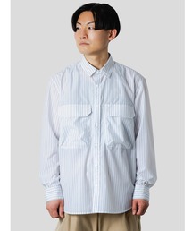 UNIVERSAL OVERALL | narifuri × UNIVERSAL OVERALL ストライプベンチレーションワークシャツ(シャツ/ブラウス)