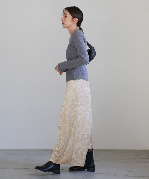 select MOCA(セレクトモカ)の「楊柳ベロアロングスカート(スカート・レディース・ブラック/ブラウン/ベージュ・MEDIUM/LARGE)」の17枚目の写真