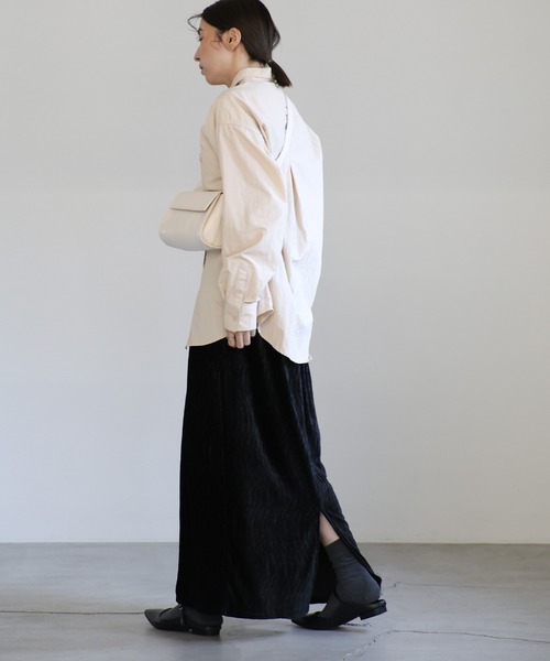 select MOCA(セレクトモカ)の「楊柳ベロアロングスカート(スカート・レディース・ブラック/ブラウン/ベージュ・MEDIUM/LARGE)」の19枚目の写真