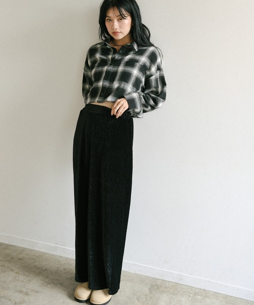 セール】楊柳ベロアロングスカート（スカート）｜select MOCA