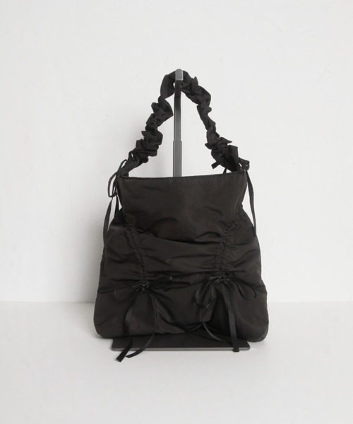 tocco closet(トッコ クローゼット)の「【ZOZO限定】リボンギャザーショルダーバッグ(ショルダーバッグ・レディース・アイボリー/ブラック/シルバー・FREE)」の7枚目の写真