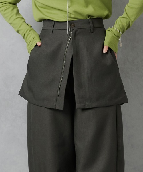 Lull（ルル）の「【Lull / ルル】セットアップ対応 / フロントジップミニスカート（スカート・レディース・チャコール/アイボリー/ブラック・ONESIZE）」の3枚目の写真