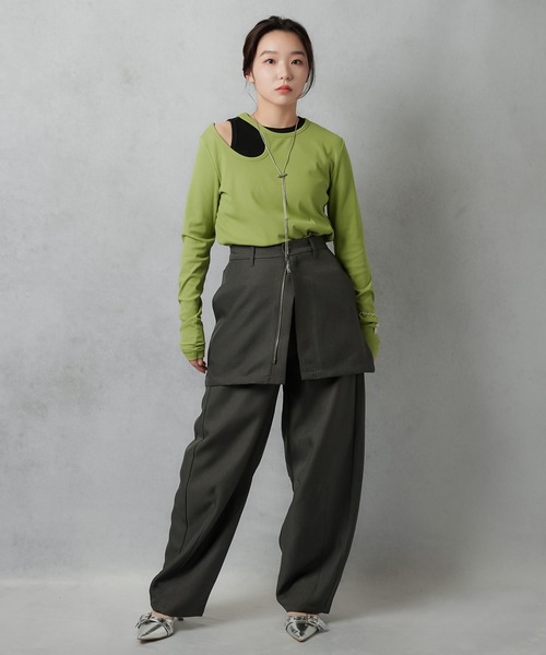 Lull（ルル）の「【Lull / ルル】セットアップ対応 / フロントジップミニスカート（スカート・レディース・チャコール/アイボリー/ブラック・ONESIZE）」の17枚目の写真