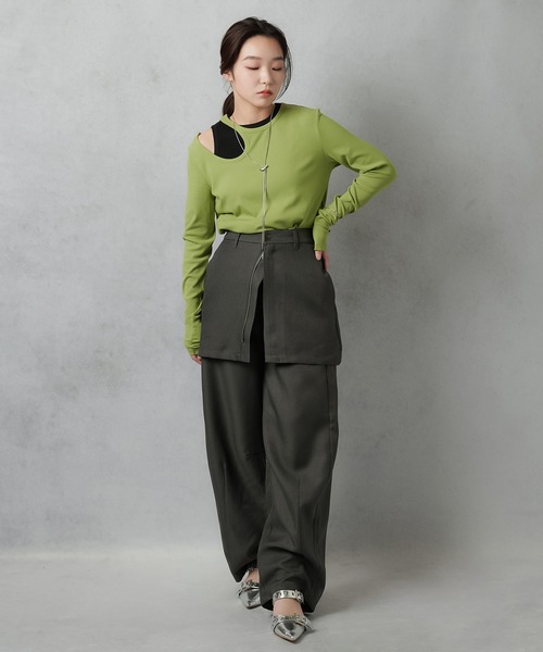 Lull（ルル）の「【Lull / ルル】セットアップ対応 / フロントジップミニスカート（スカート・レディース・チャコール/アイボリー/ブラック・ONESIZE）」の18枚目の写真